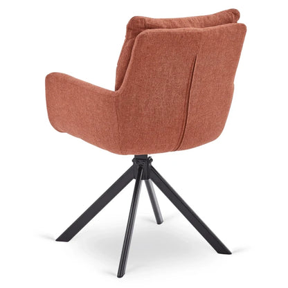 Elite PAUL Modern Upholstered Swivel Chair- Rust