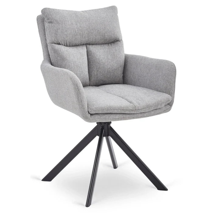 Elite PAUL Modern Upholstered Swivel Chair- Grey