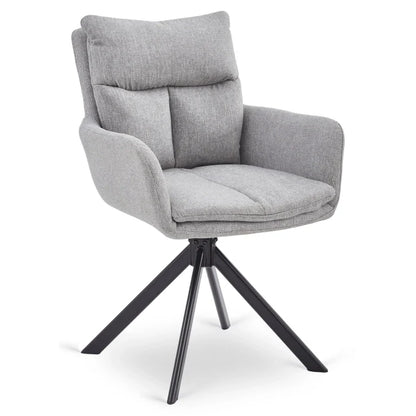 Elite PAUL Modern Upholstered Swivel Chair- Grey