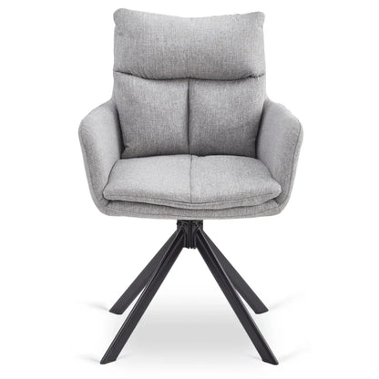 Elite PAUL Modern Upholstered Swivel Chair- Grey