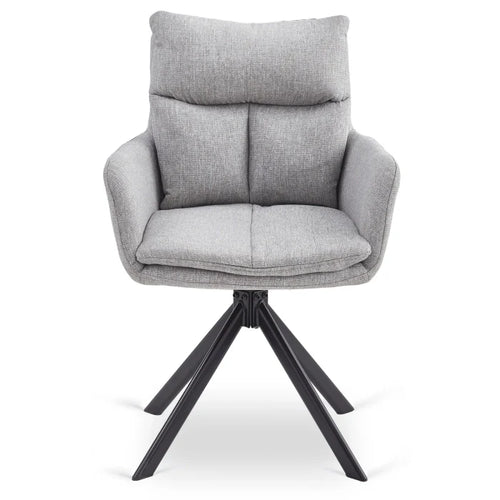 Elite PAUL Modern Upholstered Swivel Chair- Grey