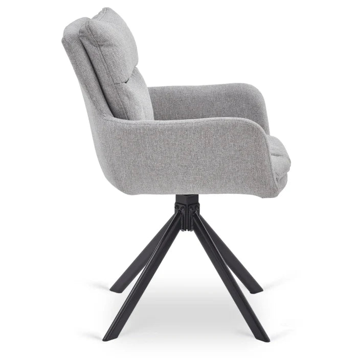 Elite PAUL Modern Upholstered Swivel Chair- Grey