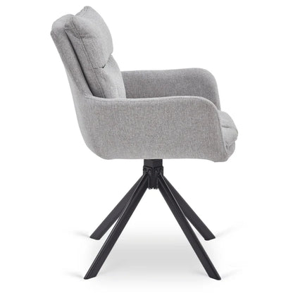 Elite PAUL Modern Upholstered Swivel Chair- Grey