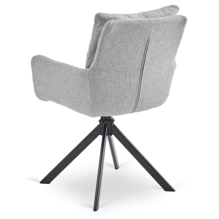 Elite PAUL Modern Upholstered Swivel Chair- Grey