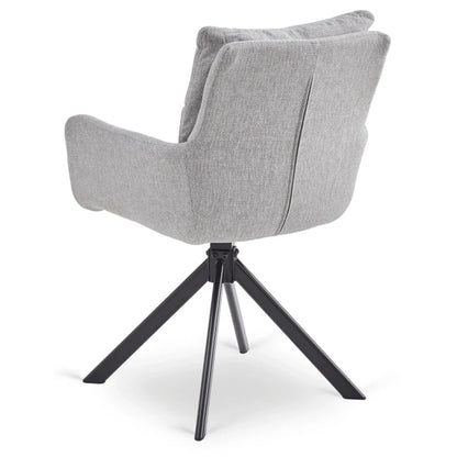 Elite PAUL Modern Upholstered Swivel Chair- Grey