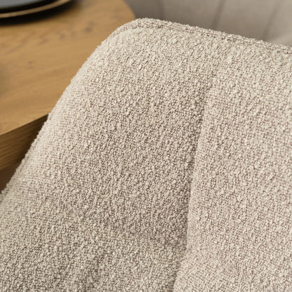 Elite PEONY Swivel Chair – Elegant Beige Bouclé Comfort