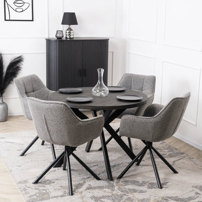 Elite PEONY Swivel Chair – Modern Gray Upholstered Comfort