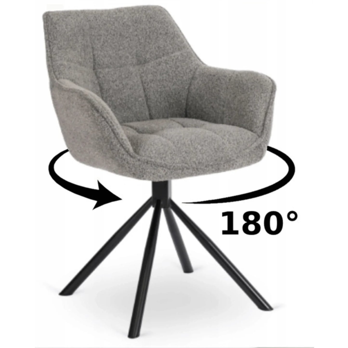 Elite PEONY Swivel Chair – Modern Gray Upholstered Comfort