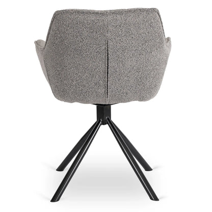 Elite PEONY Swivel Chair – Modern Gray Upholstered Comfort
