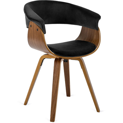 Elite OHIO 2 Chair – Black Velvet & Walnut Bentwood