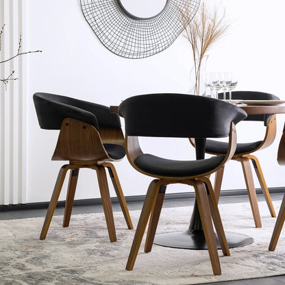 Elite OHIO 2 Chair – Black Velvet & Walnut Bentwood
