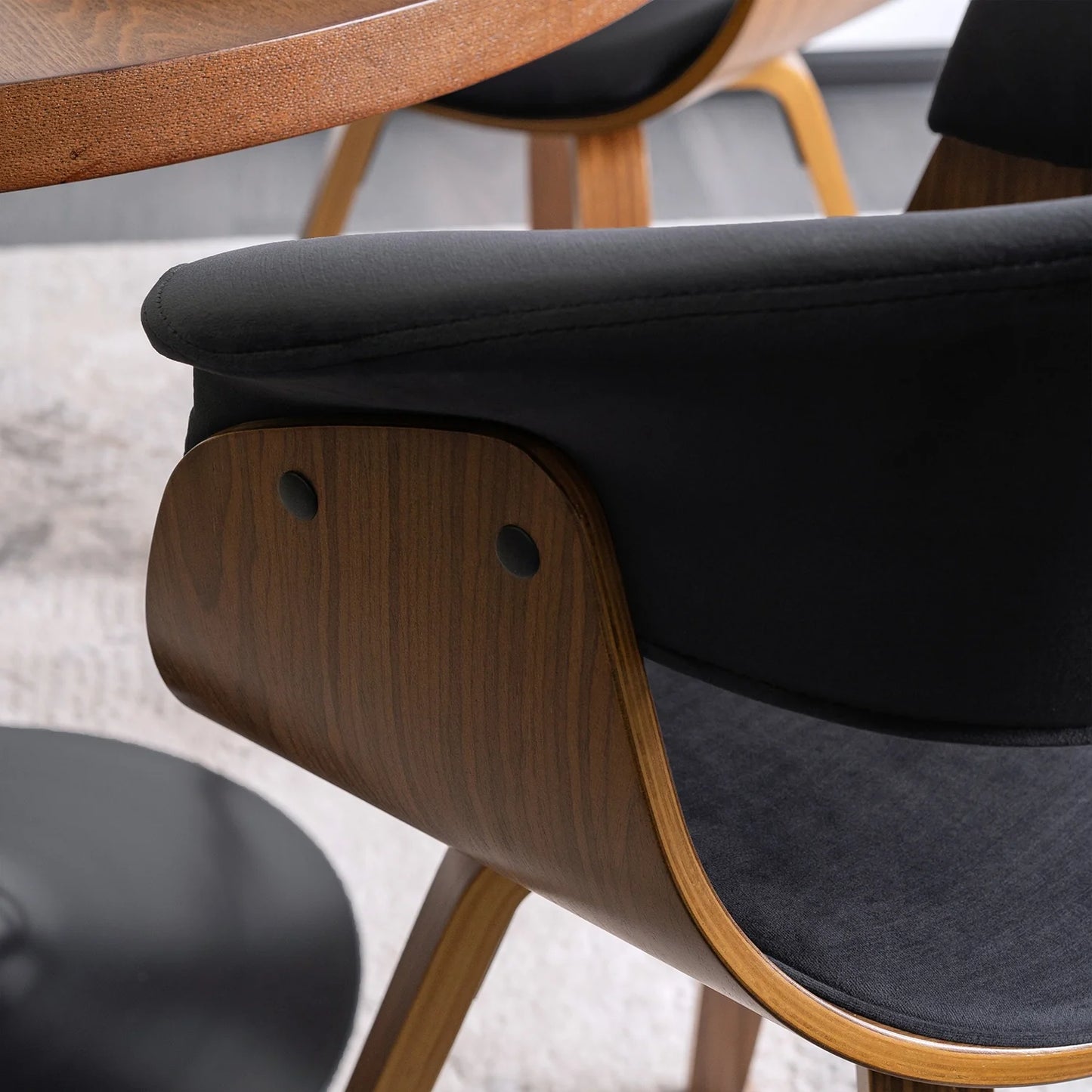 Elite OHIO 2 Chair – Black Velvet & Walnut Bentwood