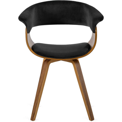 Elite OHIO 2 Chair – Black Velvet & Walnut Bentwood