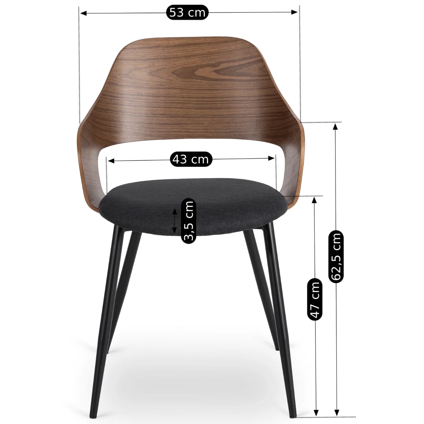 Elite ORBI Chair – Walnut/Black