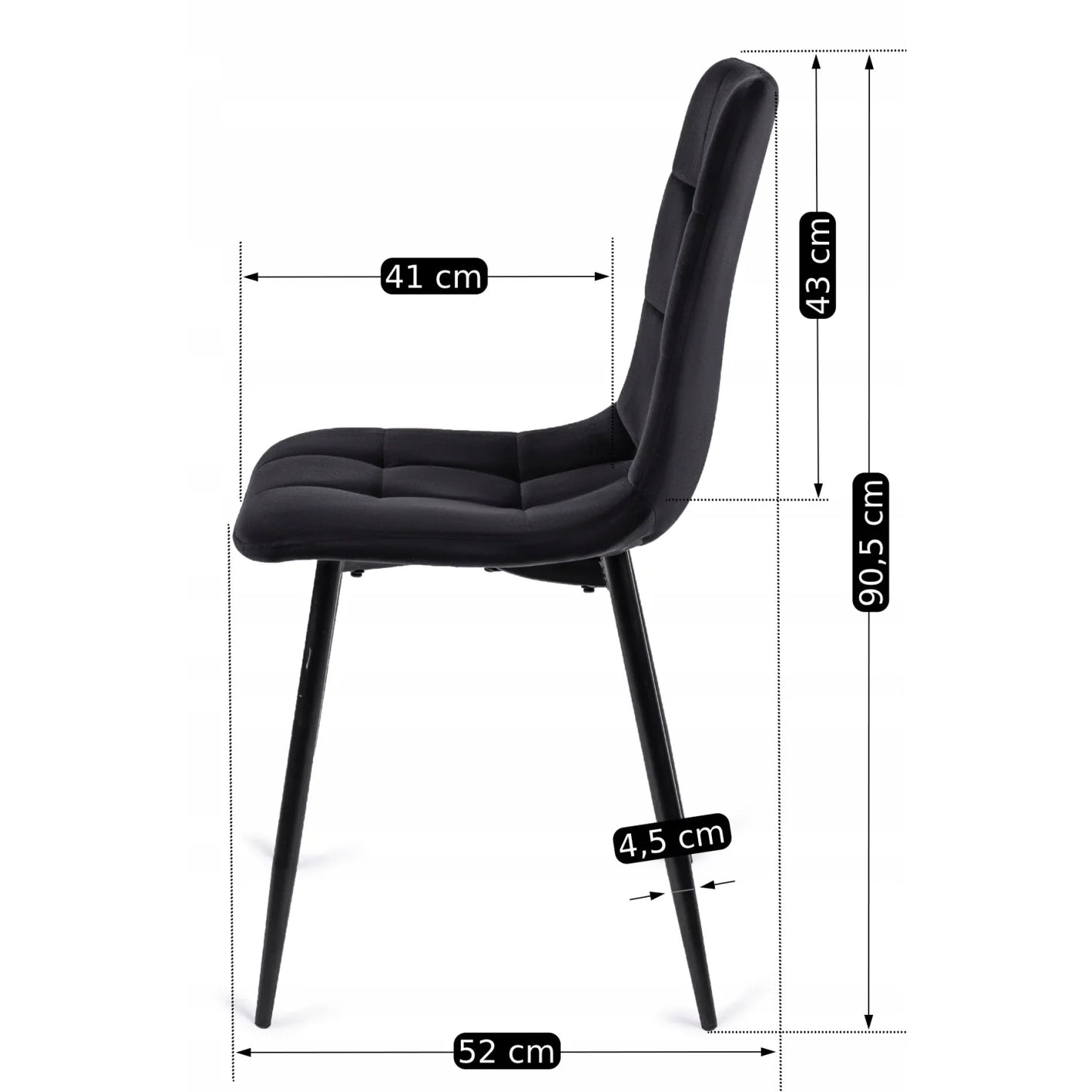 Elite PERU Black Velvet Chair – A Timeless Fusion of Style and Comfort