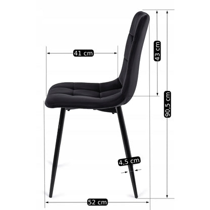 Elite PERU Black Velvet Chair – A Timeless Fusion of Style and Comfort