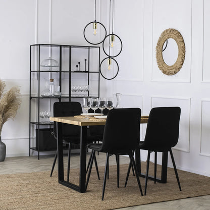 Elite PERU Black Velvet Chair – A Timeless Fusion of Style and Comfort