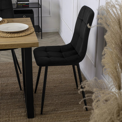 Elite PERU Black Velvet Chair – A Timeless Fusion of Style and Comfort