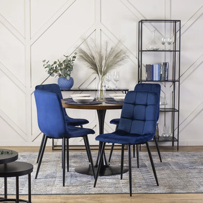 Elite PERU Navy Blue Velvet Chair – Modern Elegance with Luxurious Comfort