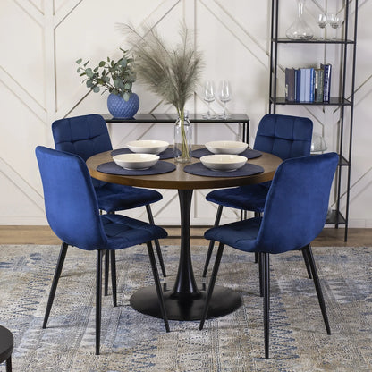 Elite PERU Navy Blue Velvet Chair – Modern Elegance with Luxurious Comfort