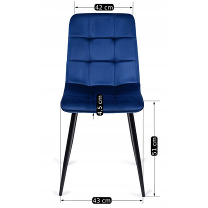 Elite PERU Navy Blue Velvet Chair – Modern Elegance with Luxurious Comfort