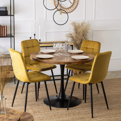 Elite PERU Mustard Velvet Chair – A Bold Statement of Style and Comfort