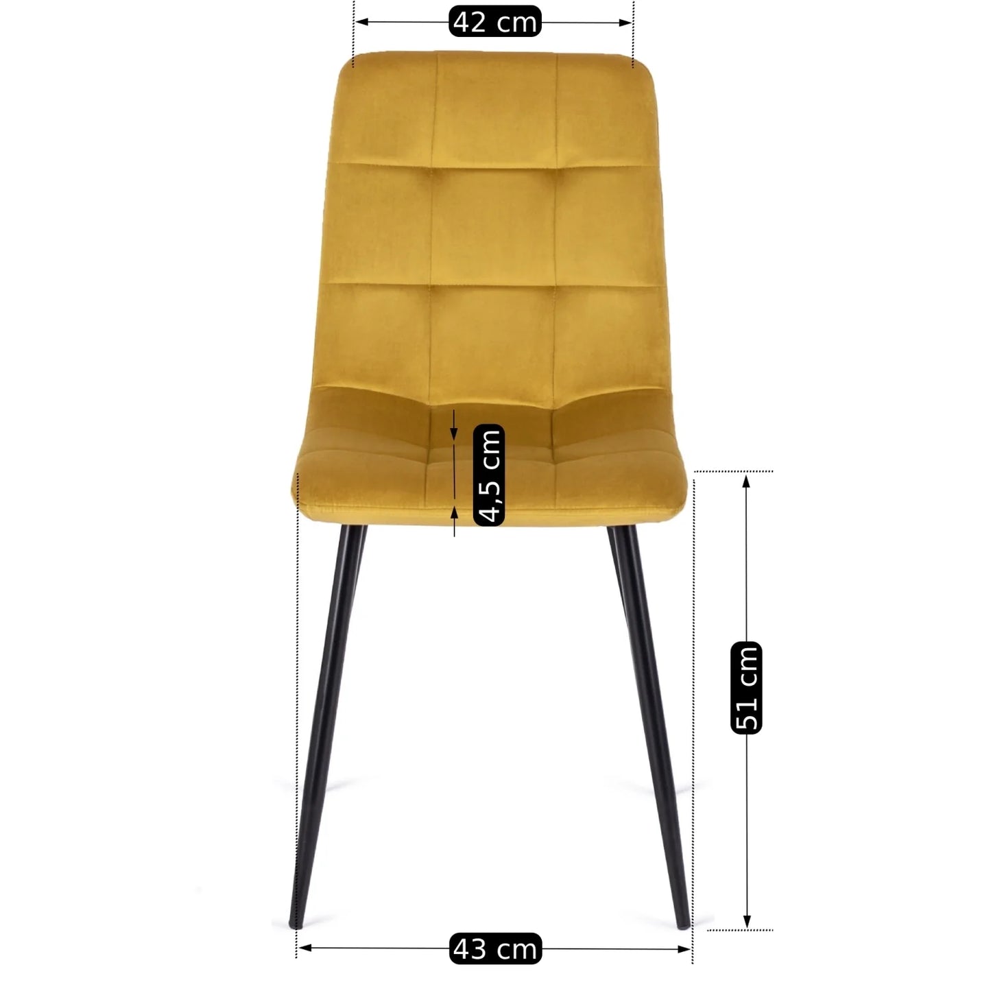 Elite PERU Mustard Velvet Chair – A Bold Statement of Style and Comfort