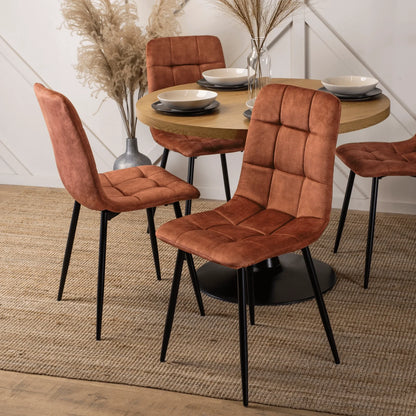 Elite PERU Rust Velvet Chair – A Bold Statement of Elegance and Comfort