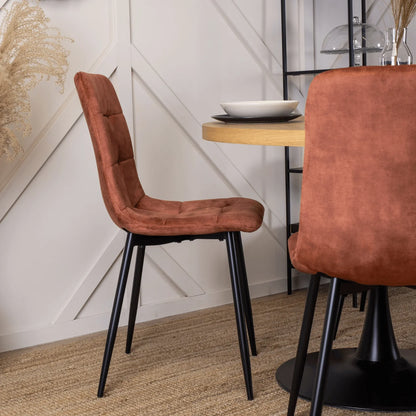 Elite PERU Rust Velvet Chair – A Bold Statement of Elegance and Comfort