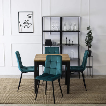 Elite PERU Turquoise Velvet Chair – A Stylish Pop of Color and Comfort