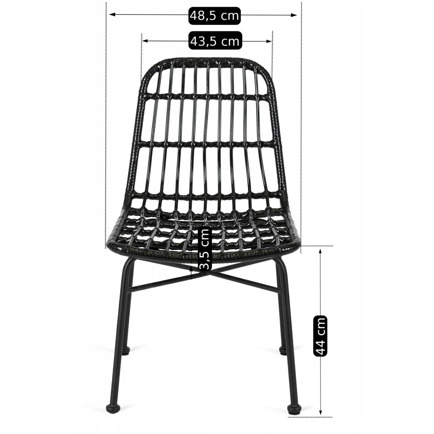 Elite WALDI Black Rattan Chair – Stylish & Durable Outdoor Seating