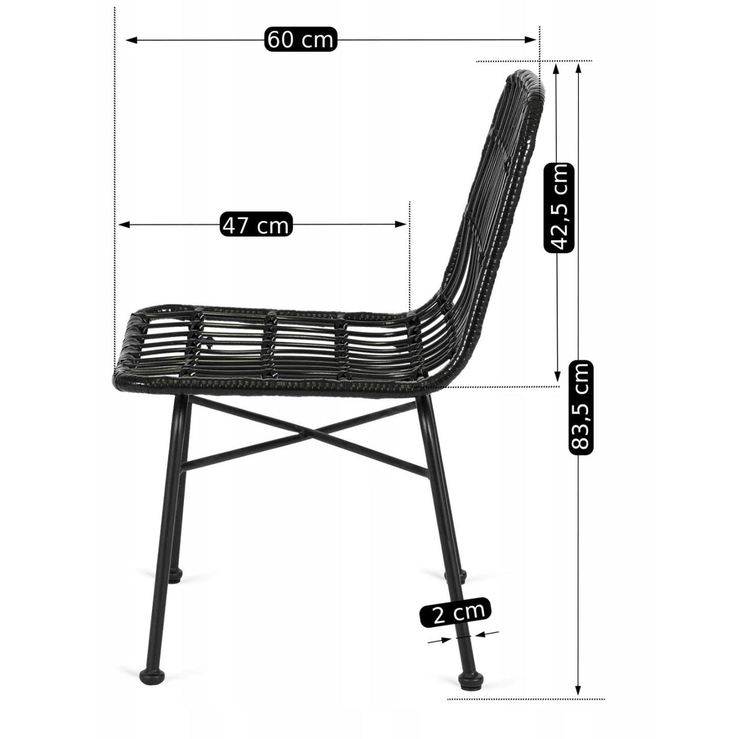 Elite WALDI Black Rattan Chair – Stylish & Durable Outdoor Seating