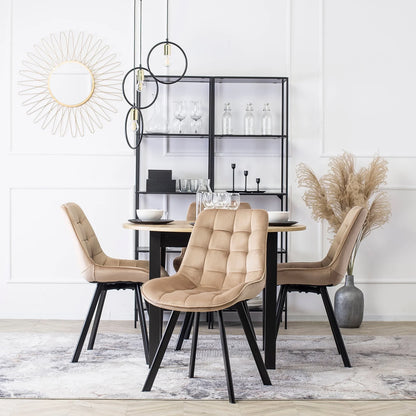 Elite RICK Beige Velvet Chair – Timeless Elegance & Comfort