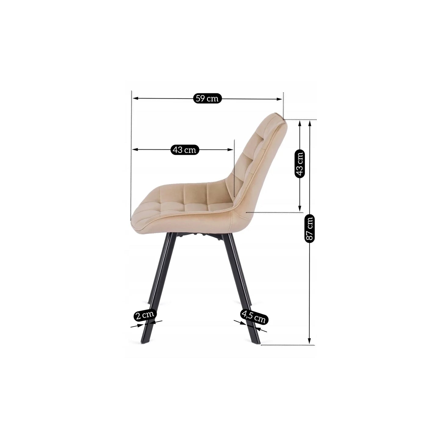 Elite RICK Beige Velvet Chair – Timeless Elegance & Comfort