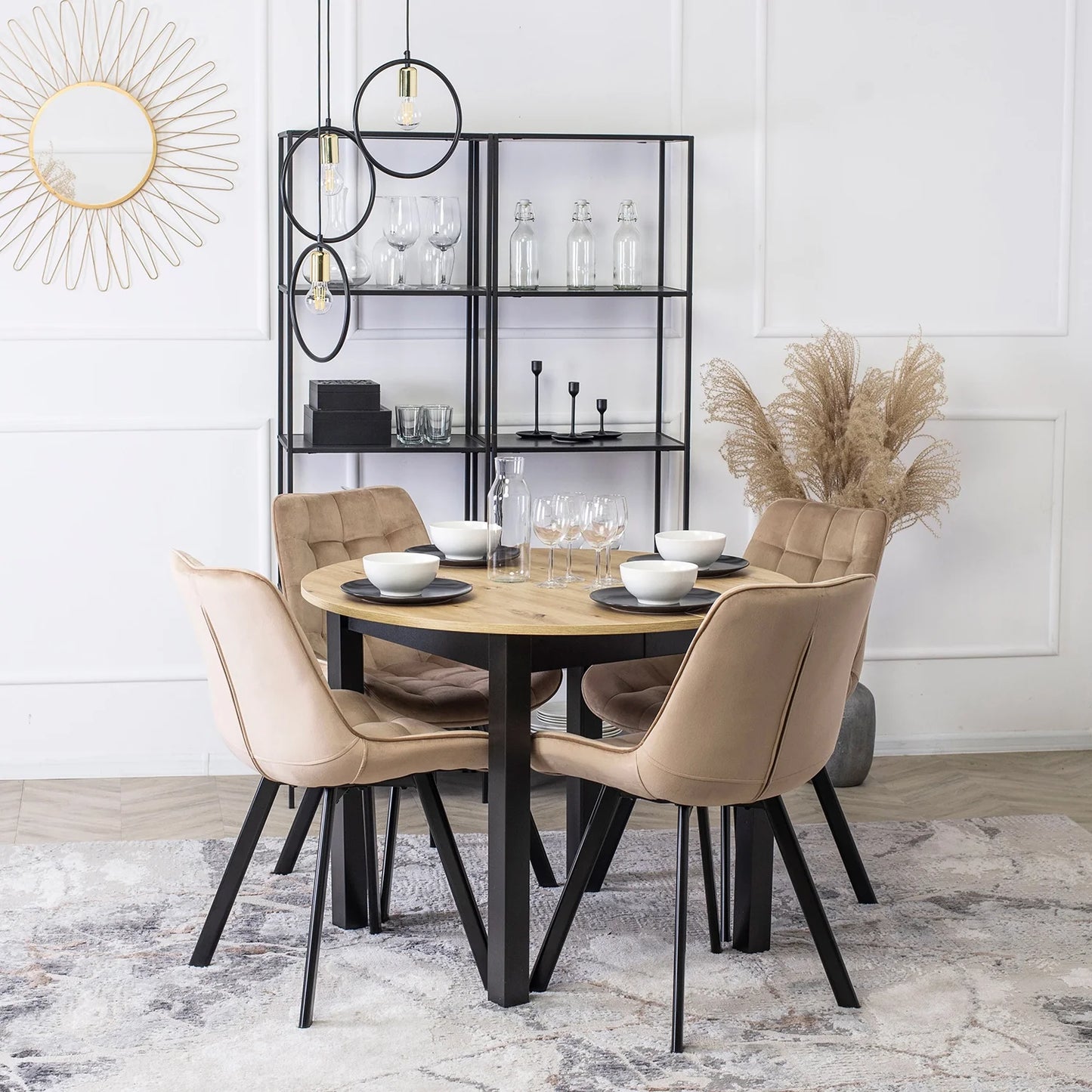 Elite RICK Beige Velvet Chair – Timeless Elegance & Comfort