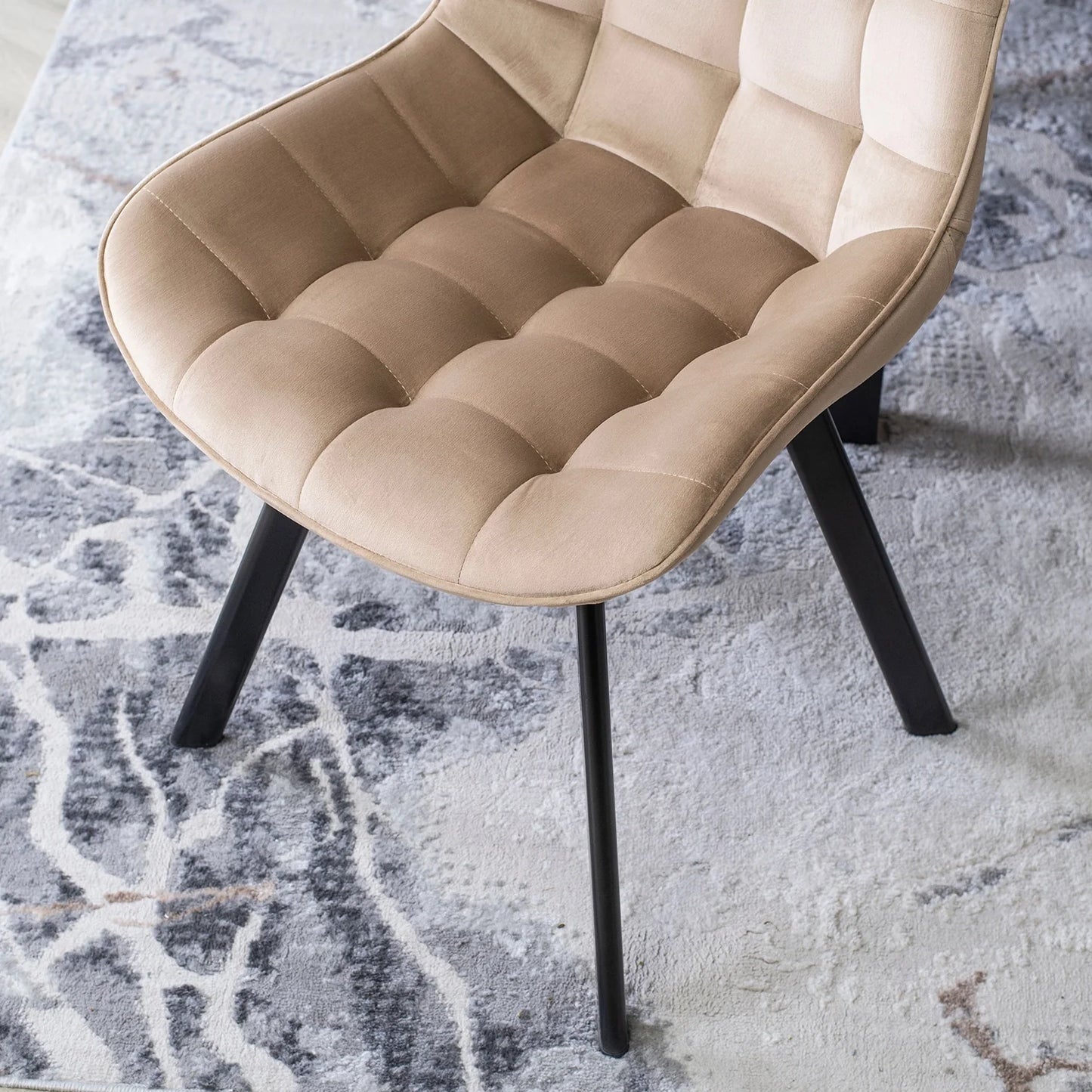 Elite RICK Beige Velvet Chair – Timeless Elegance & Comfort