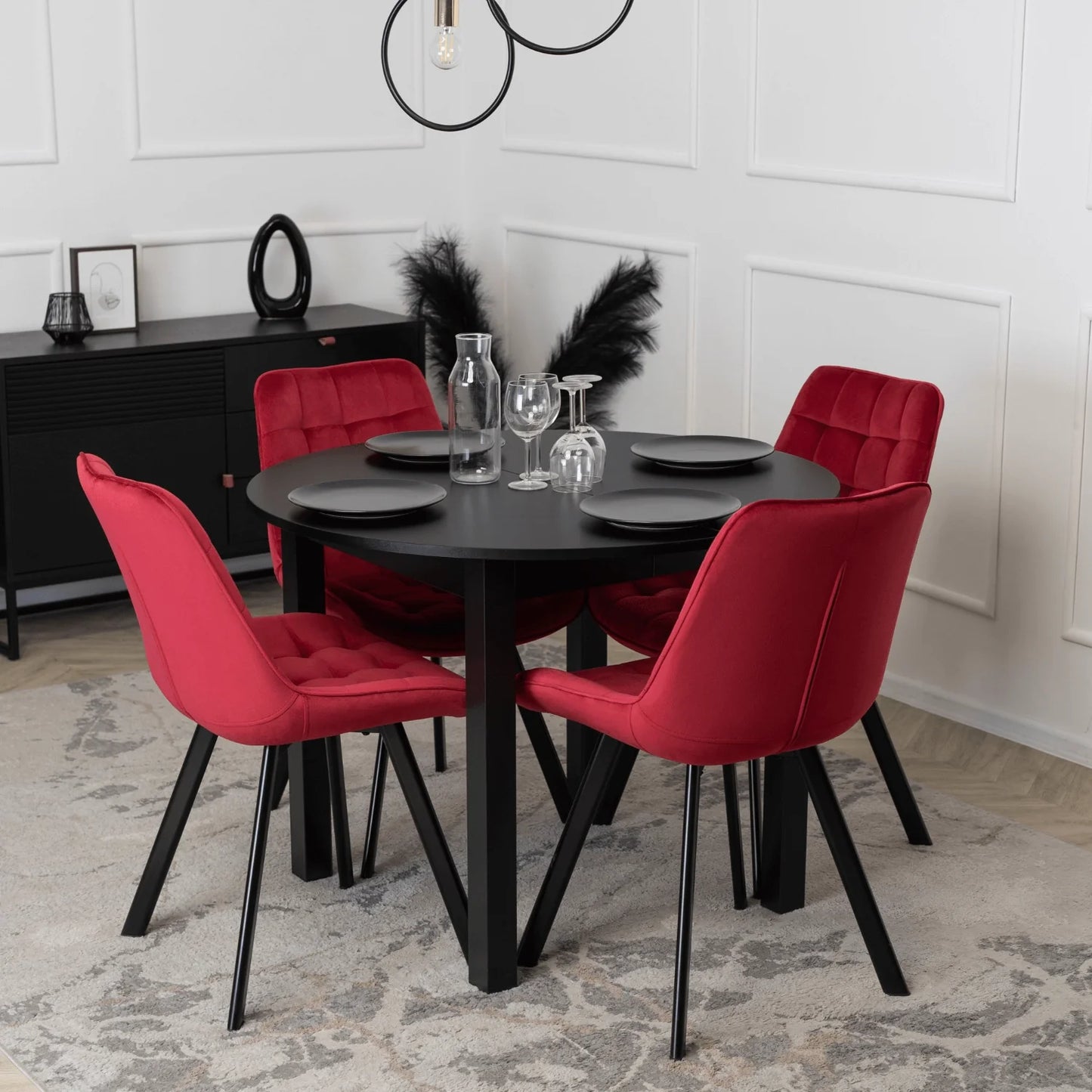 Elite RICK Burgundy Velvet Chair – Luxurious Comfort & Timeless Elegance