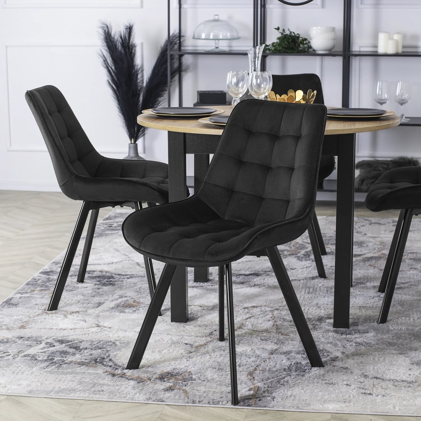 Elite RICK Black Velvet Chair – A Fusion of Elegance and Comfort