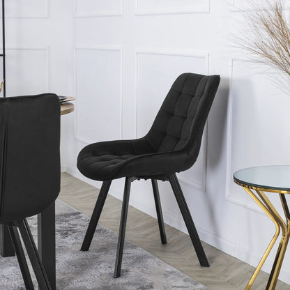 Elite RICK Black Velvet Chair – A Fusion of Elegance and Comfort