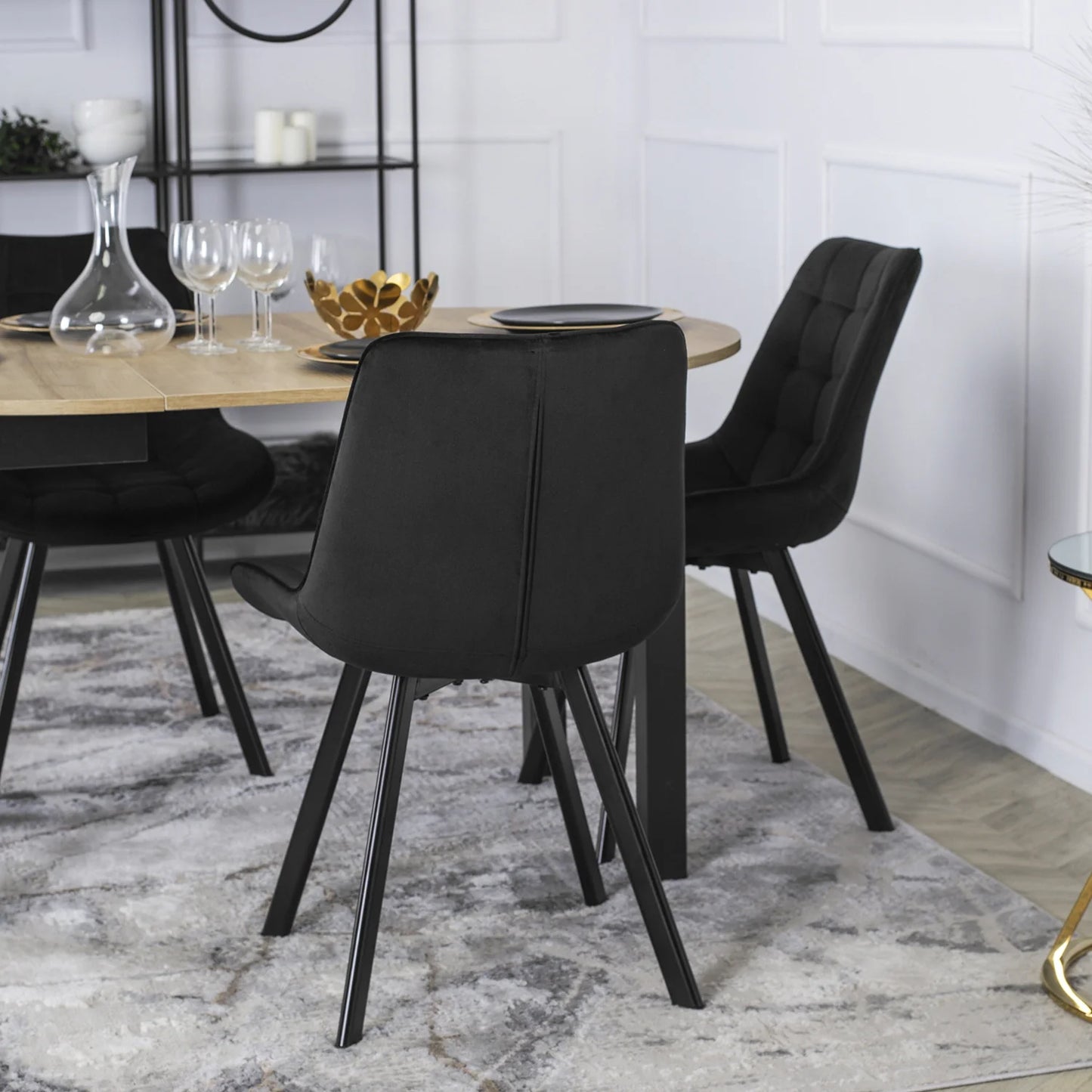 Elite RICK Black Velvet Chair – A Fusion of Elegance and Comfort