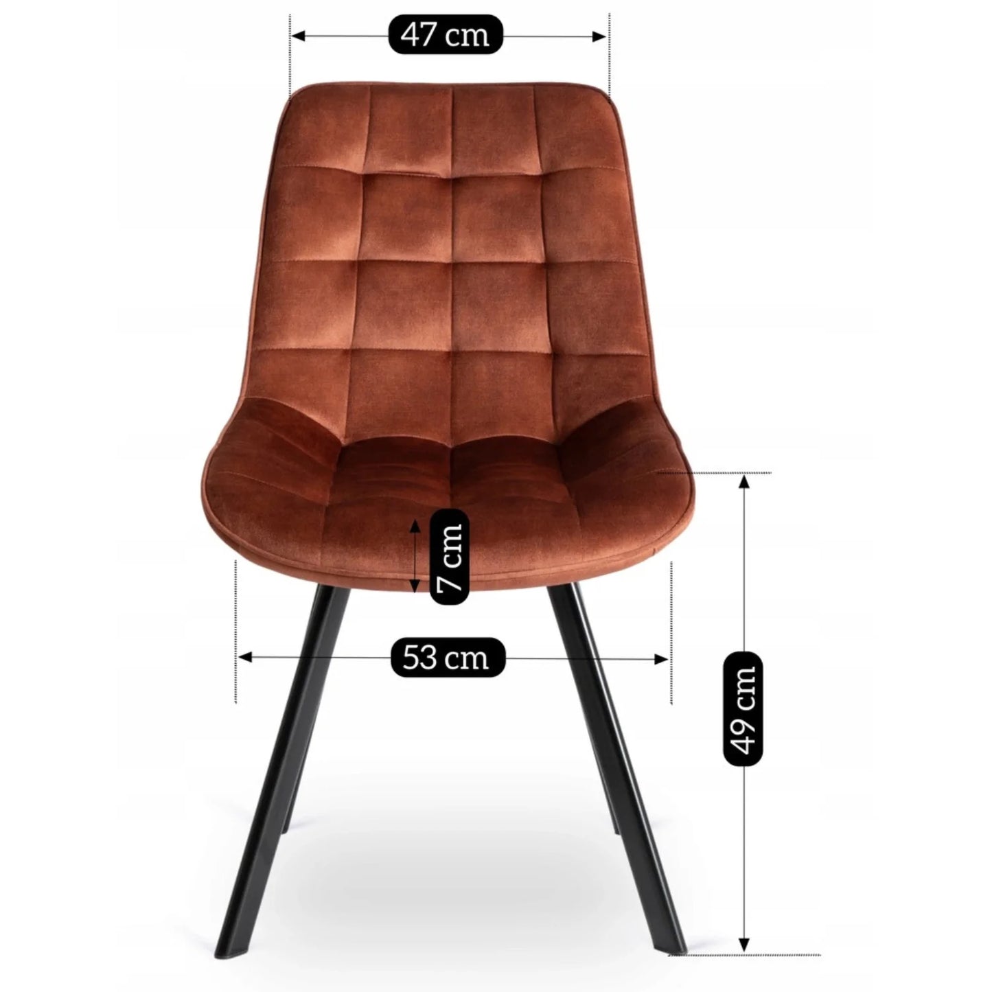 Elite RICK Rust Velvet Chair – A Statement of Elegance and Comfort