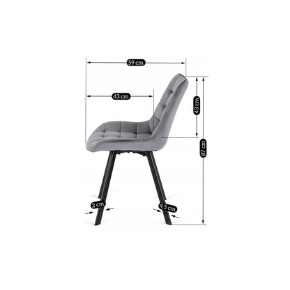 Elite RICK Grey Velvet Chair – Modern Comfort & Style