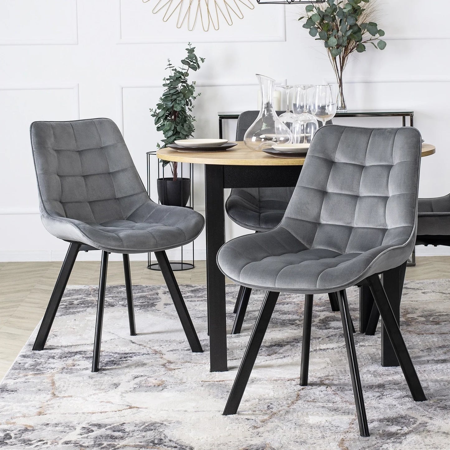 Elite RICK Grey Velvet Chair – Modern Comfort & Style