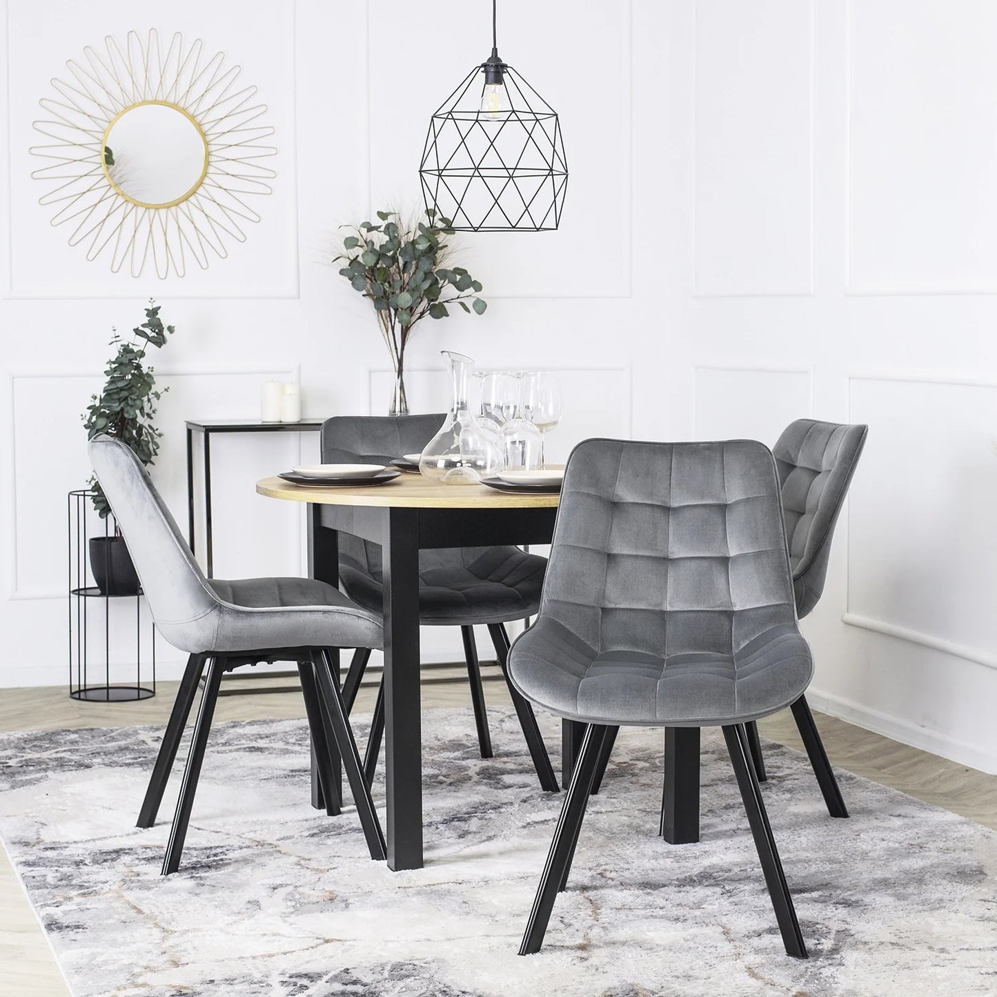 Elite RICK Grey Velvet Chair – Modern Comfort & Style