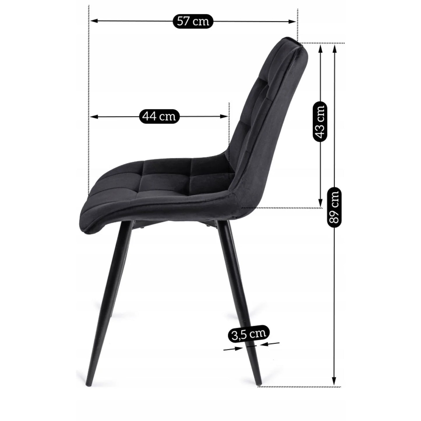 Elite RIO Black Velvet Chair – Sophistication Meets Comfort