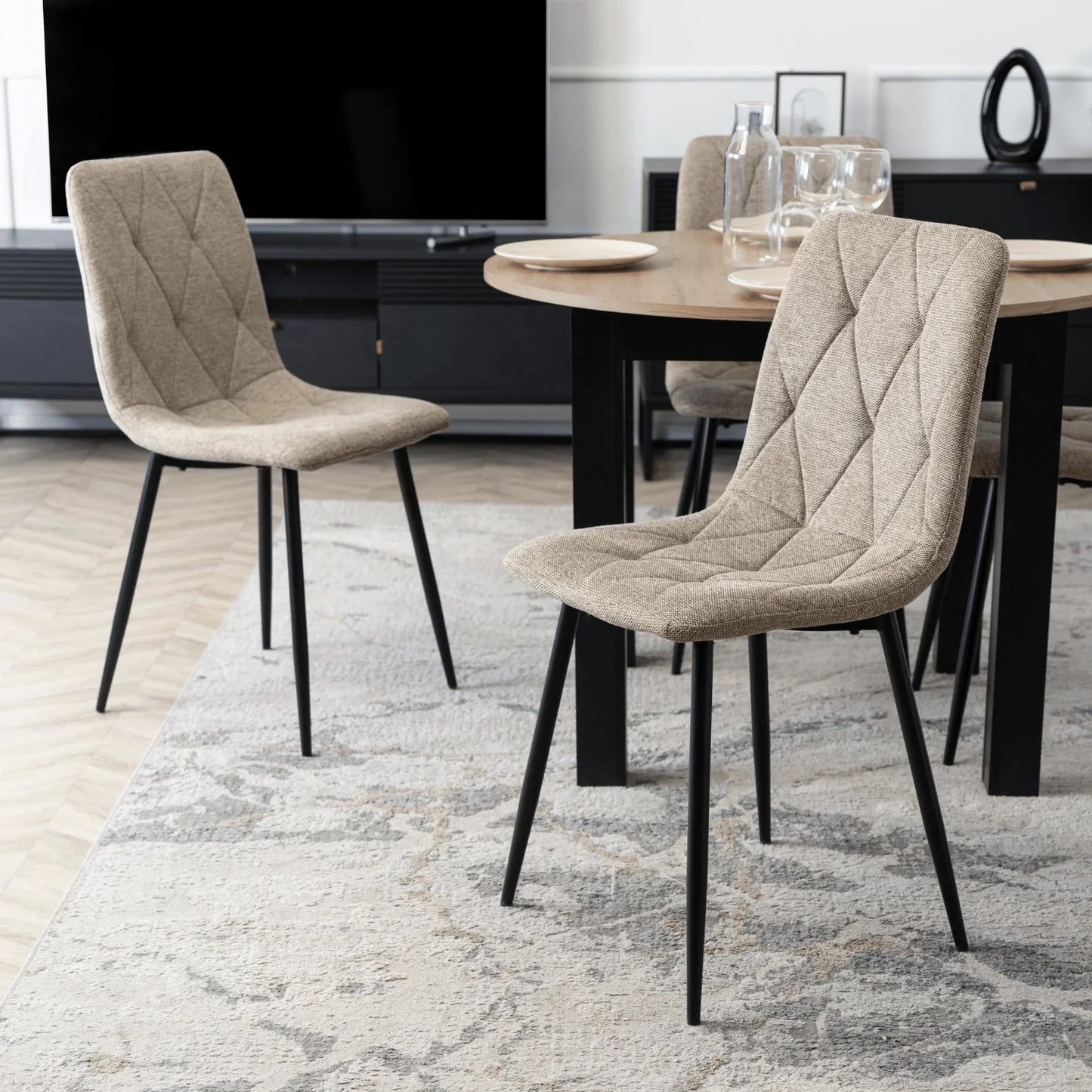 Elite ROBIN 2 Beige Upholstered Chair – A Blend of Elegance and Comfort