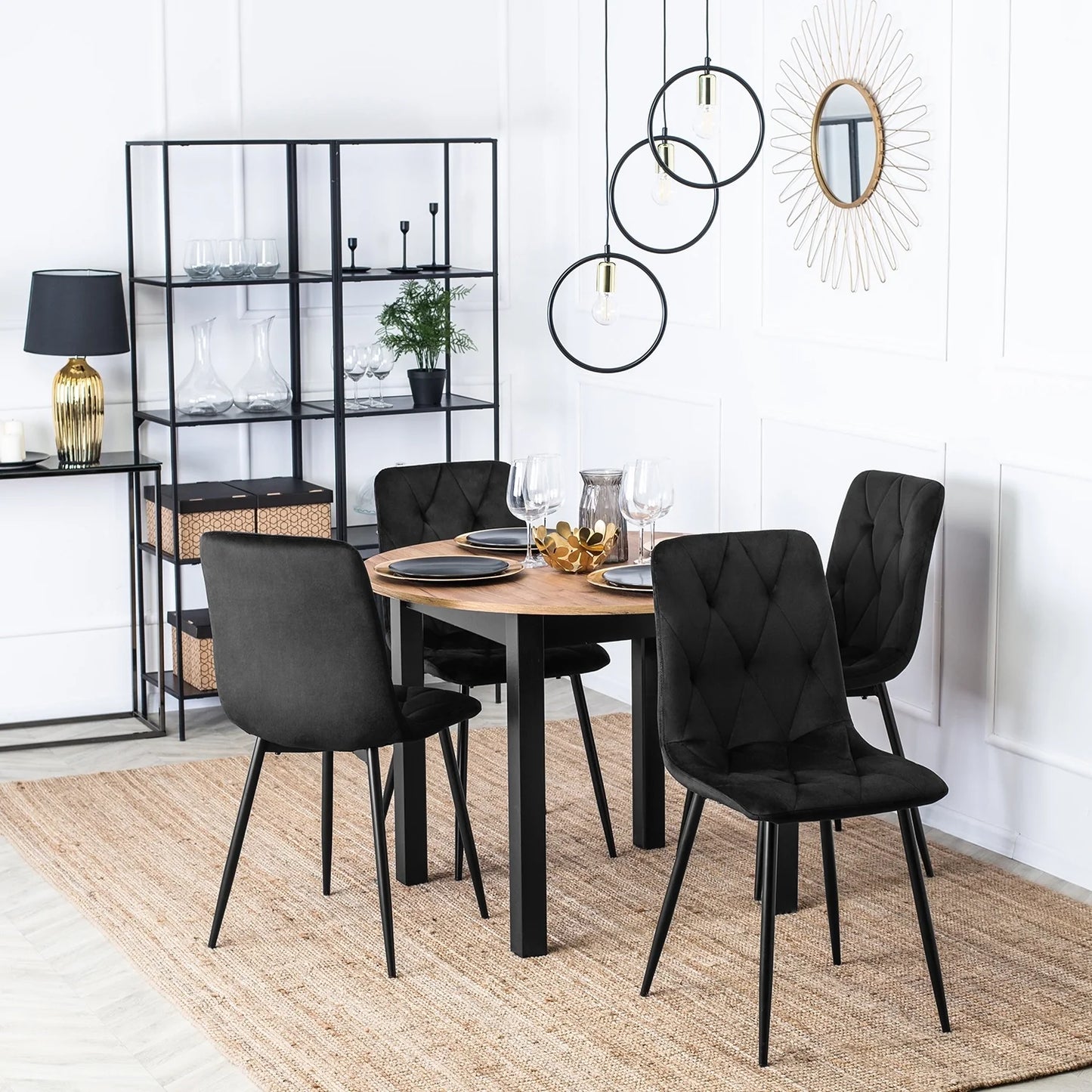 Elite ROBIN Black Velvet Chair – A Timeless Statement of Elegance and Comfort