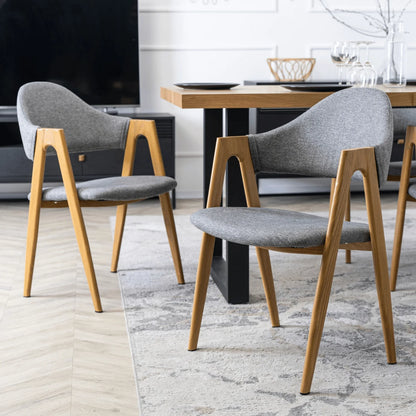 Elite RUIZ Chair – Gray Fabric & Golden Oak Frame