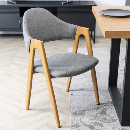 Elite RUIZ Chair – Gray Fabric & Golden Oak Frame