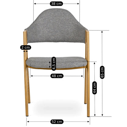 Elite RUIZ Chair – Gray Fabric & Golden Oak Frame